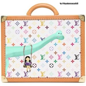 Louis Vuitton Hand Painted Baby Dinosaur Monogram Trunk